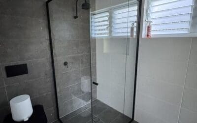 Stunning Black Semi Frameless Shower Screen
